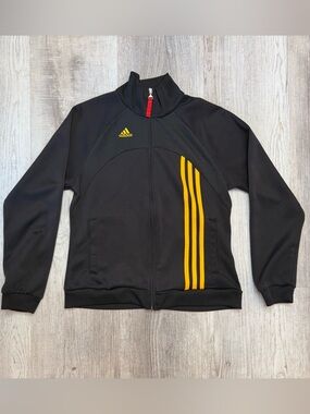 Adidas Vintage Soccer Deutschland Track Jacket Women’s size S Y2K Black Yellow